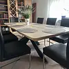 Stalen matrix onderstel - zwart -  3x15 cm -  90x180 cm - hoogte: 72 cm - spinpoot tafelonderstel - gecoat metaal / staal