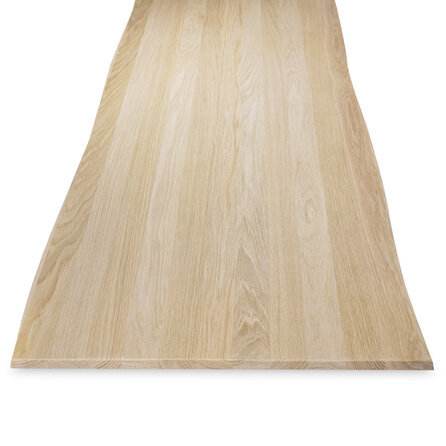 Eiken blad - boomstam rand (CNC) - op maat - 2 cm dik - foutvrij eikenhout (A/B) -  verlijmd paneel, smalle lamel - 20 mm