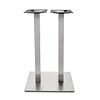 Gietijzeren statafel onderstel - RVS look - 8x8 cm - voet: 40x70 - hoogte: 108 cm - bartafel onderstel met voet - gecoat metaal / staal