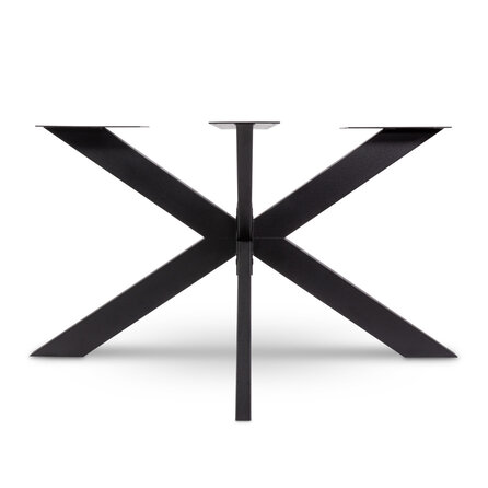 Stalen matrix onderstel - zwart - koker: 4x10 cm -  90x140 - hoogte: 72 cm - spinpoot tafelonderstel - gecoat metaal / staal