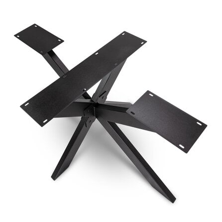 Stalen matrix onderstel - zwart - koker: 4x10 cm -  90x140 - hoogte: 72 cm - spinpoot tafelonderstel - gecoat metaal / staal