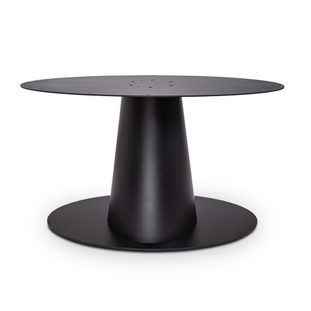 Stalen onderstel -  pilaar ovaal - zwart -  57x120 cm - hoogte: 72,5 cm - stijl