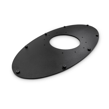 Stalen onderstel -  pilaar ovaal - zwart -  57x120 cm - hoogte: 72,5 cm - stijl