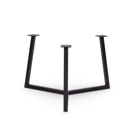 Stalen driepoot salontafel onderstel - zwart - koker: 2x2 cm - 3-poot salon tafelonderstel - gecoat metaal / staal Stalen driepoot salontafel onderstel - zwart - koker: 2x2 cm - 3-poot salon tafelonderstel - gecoat metaal / staal
