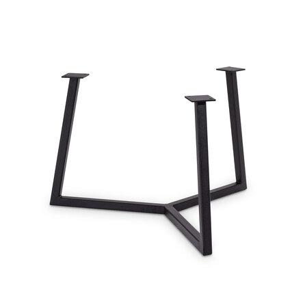 Stalen driepoot salontafel onderstel - zwart - koker: 2x2 cm - 3-poot salon tafelonderstel - gecoat metaal / staal Stalen driepoot salontafel onderstel - zwart - koker: 2x2 cm - 3-poot salon tafelonderstel - gecoat metaal / staal