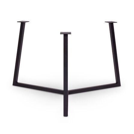 Stalen driepoot salontafel onderstel - zwart - koker: 2x2 cm - 3-poot salon tafelonderstel - gecoat metaal / staal Stalen driepoot salontafel onderstel - zwart - koker: 2x2 cm - 3-poot salon tafelonderstel - gecoat metaal / staal