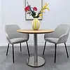 Gietijzeren bistro onderstel - RVS look -  8 cm - rond: 43 cm - hoogte: 72 cm - bistro/horeca tafelonderstel met voetplaat - gecoat metaal / staal