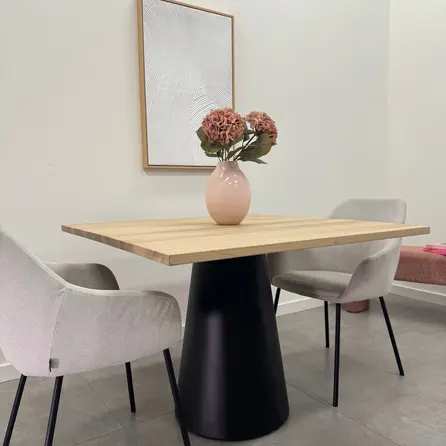 Eiken eettafel - vierkant - 4 cm dik - vierkante eiken tafel van foutvrij eikenhout (A/B) met brede lamel - 40 mm