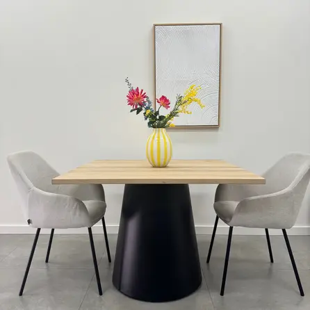 Eiken eettafel - vierkant - 4 cm dik - vierkante eiken tafel van foutvrij eikenhout (A/B) met brede lamel - 40 mm