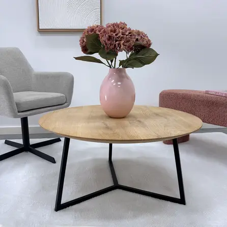 Eiken salontafel - rond - op maat - 2,7 cm dik - ronde eiken tafel van rustiek eikenhout (B/C) met brede lamel - 27 mm Eiken salontafel - rond - op maat - 2,7 cm dik - ronde eiken tafel van rustiek eikenhout (B/C) met brede lamel - 27 mm