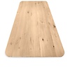 Eiken tafelblad - ronde hoeken met verjongde rand - 3 cm dik - rustiek eikenhout (B/C) - verlijmd, medium lamel - 30 mm