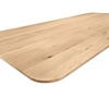 Eiken tafelblad - ronde hoeken met verjongde rand - 3 cm dik - rustiek eikenhout (B/C) - verlijmd, medium lamel - 30 mm
