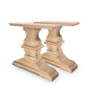 Eiken salontafel kloosterpoten - SET (2 stuks) - 41 cm breed - 41 cm hoog