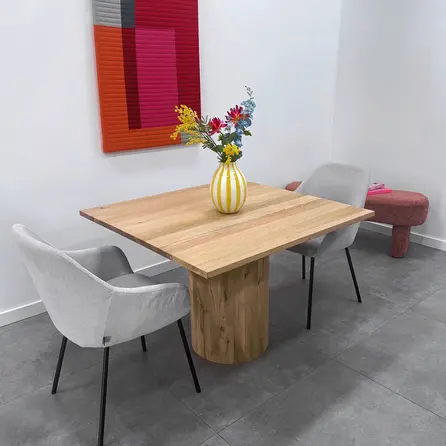 Eiken onderstel kolom - diameter: 40 cm - 71 cm hoog - rustiek eikenhout (B/C)