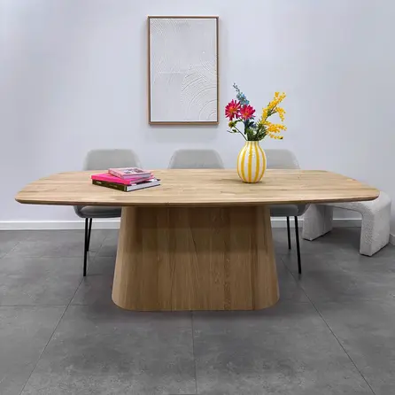 Eiken onderstel pilaar breed - 105 cm lang - 25 -45 cm breed - 71 cm hoog - foutvrij eikenhout (A/B)