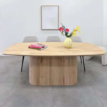 Eiken onderstel kolom breed - 105 cm lang - 45 cm breed - 71 cm hoog - rustiek eikenhout (B/C)