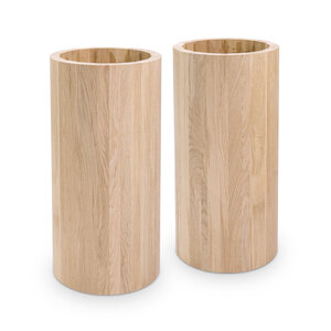 Eiken kolom poten - SET (2 stuks) - diameter: 30 cm - 71 cm hoog - foutvrij eikenhout