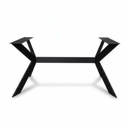 Stalen X-poten frame onderstel - zwart - 2x10 cm - 90x155 cm - 72 cm hoog - tafelonderstel metaal / staal met zwarte coating