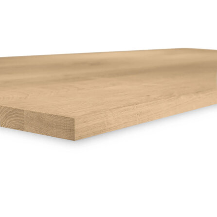Eiken vensterbank - op maat - 2 cm dik - foutvrij eikenhout (A/B), verlijmd - 20 mm
