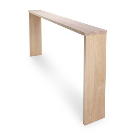 Eiken sidetable voor achter de bank - op maat - 2,7 cm dik - smalle eiken wandtafel van foutvrij eikenhout (A/B) met brede lamel - 27 mm