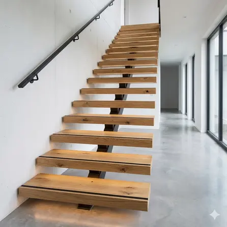 Eiken traptrede - op maat - 4 cm dik - rustiek eikenhout (B/C) - verlijmd, brede lamel (9-12 cm) - 40 mm