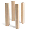 Eiken blokpoten set - 10x10 cm - 78 cm hoog - "losse" blok tafelpoten - foutvrij eikenhout (A/B), verlijmd