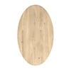Eiken tafelblad - ovaal / ellips met verjongde rand - 2,8 cm dik - rustiek eikenhout (B/C) - verlijmd, medium lamel - 28 mm