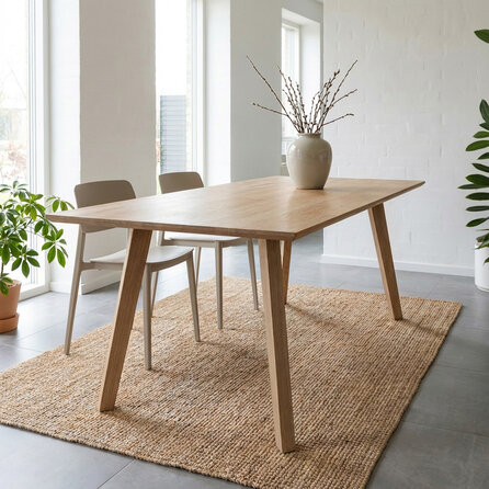 Eiken tafelpoten taps - per SET (4 stuks) -  4,5x5 tot 7 cm - hoogte: 69,5 cm - (eet)tafel poten - (eetkamer)tafel - rustiek eikenhout (B/C)