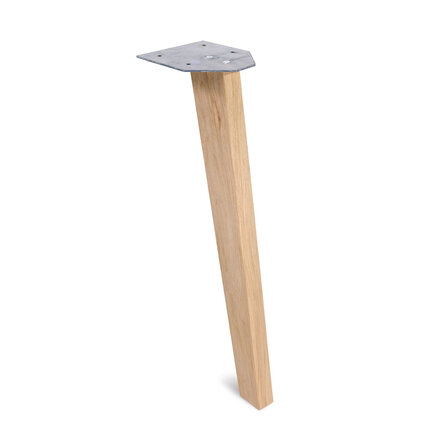 Eiken tafelpoten taps - rustiek - 4 stuks -  4,5x5 tot 7 cm - hoogte: 69,5 cm - (eet)tafel poten - (eetkamer)tafel - rustiek eikenhout (B/C)