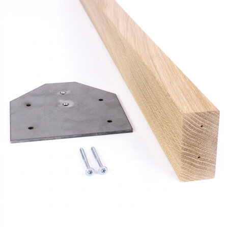 Eiken tafelpoten taps - rustiek - 4 stuks - 4x5,5 tot 7,5 cm - hoogte: 38,5 cm - salontafel poten - rustiek eikenhout (B/C)