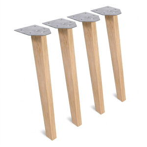 Eiken tafelpoten schuin - SET (4 stuks) - taps - 69,5 cm hoog