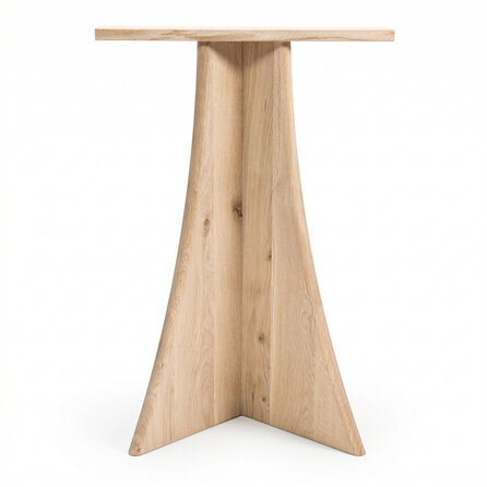 Eiken V-poten / vlinder poten hol - rustiek - breedte: 50 cm - hoogte: 72 cm - (eetkamer)tafel "vlinderpoot" - rustiek eikenhout (B/C)