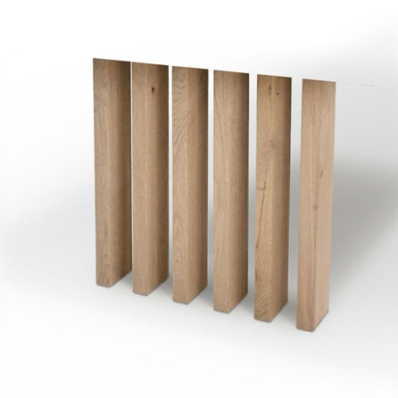 Eiken lamellenpoot - 5 of 6 lamellen - rustiek - breedte: 60 of 70 cm - hoogte: 72 cm - (eetkamer)tafel "lattenpoot" - rustiek eikenhout (B/C)