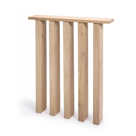 Eiken lamellenpoot - 5 lamellen - rustiek - breedte: 60 cm - hoogte: 72 cm - (eetkamer)tafel "lattenpoot" - rustiek eikenhout (B/C)