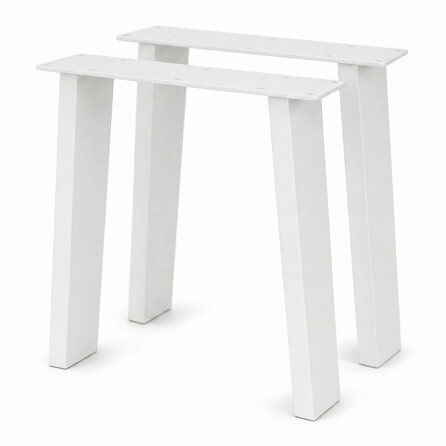 Stalen poten schuin - diverse kleuren - per SET (2 stuks) - koker: 4x10 cm - breedte: 80 cm - hoogte: 72 cm - tafelpoot van gecoat metaal Stalen poten schuin - diverse kleuren - per SET (2 stuks) - koker: 4x10 cm - breedte: 80 cm - hoogte: 72 cm - tafelpoot van gecoat metaal