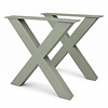 Stalen X-poten - diverse kleuren - per SET (2 stuks) - koker: 10x10 cm - breedte: 76 cm - hoogte: 72 cm - X-tafelpoot van gecoat metaal Stalen X-poten - diverse kleuren - per SET (2 stuks) - koker: 10x10 cm - breedte: 76 cm - hoogte: 72 cm - X-tafelpoot van gecoat metaal