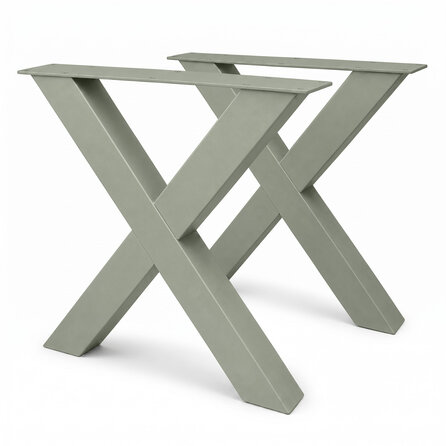 Stalen X-poten - diverse kleuren - per SET (2 stuks) - koker: 10x10 cm - breedte: 76 cm - hoogte: 72 cm - X-tafelpoot van gecoat metaal Stalen X-poten - diverse kleuren - per SET (2 stuks) - koker: 10x10 cm - breedte: 76 cm - hoogte: 72 cm - X-tafelpoot van gecoat metaal