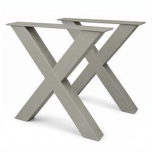 Stalen X-poten - SET (2 stuks) - 10x10 cm - 76 cm breed - 72 cm hoog