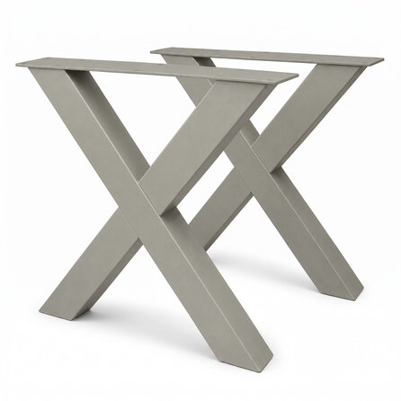 Stalen X-poten - diverse kleuren - per SET (2 stuks) - koker: 10x10 cm - breedte: 76 cm - hoogte: 72 cm - X-tafelpoot van gecoat metaal Stalen X-poten - diverse kleuren - per SET (2 stuks) - koker: 10x10 cm - breedte: 76 cm - hoogte: 72 cm - X-tafelpoot van gecoat metaal