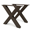 Stalen X-poten - diverse kleuren - per SET (2 stuks) - koker: 10x10 cm - breedte: 76 cm - hoogte: 72 cm - X-tafelpoot van gecoat metaal Stalen X-poten - diverse kleuren - per SET (2 stuks) - koker: 10x10 cm - breedte: 76 cm - hoogte: 72 cm - X-tafelpoot van gecoat metaal