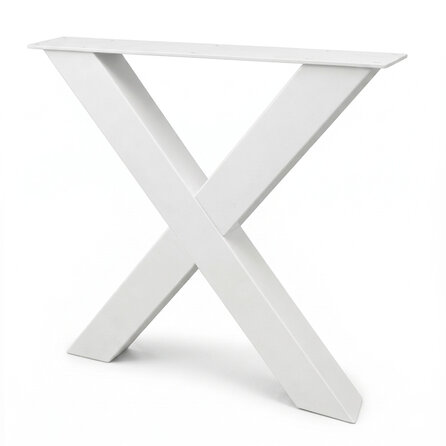 Stalen X-tafelpoten - wit (RAL 9016) - per SET (2 stuks) - koker: 10x10 cm - breedte: 76 cm - hoogte: 72 cm - witte X-poot - gecoat metaal Stalen X-tafelpoten - wit (RAL 9016) - per SET (2 stuks) - koker: 10x10 cm - breedte: 76 cm - hoogte: 72 cm - witte X-poot - gecoat metaal