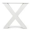 Stalen X-tafelpoten - wit (RAL 9016) - per SET (2 stuks) - koker: 10x10 cm - breedte: 76 cm - hoogte: 72 cm - witte X-poot - gecoat metaal Stalen X-tafelpoten - wit (RAL 9016) - per SET (2 stuks) - koker: 10x10 cm - breedte: 76 cm - hoogte: 72 cm - witte X-poot - gecoat metaal