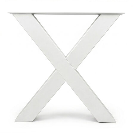 Stalen X-tafelpoten - wit (RAL 9016) - per SET (2 stuks) - koker: 10x10 cm - breedte: 76 cm - hoogte: 72 cm - witte X-poot - gecoat metaal Stalen X-tafelpoten - wit (RAL 9016) - per SET (2 stuks) - koker: 10x10 cm - breedte: 76 cm - hoogte: 72 cm - witte X-poot - gecoat metaal