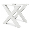 Stalen X-tafelpoten - wit (RAL 9016) - per SET (2 stuks) - koker: 10x10 cm - breedte: 76 cm - hoogte: 72 cm - witte X-poot - gecoat metaal Stalen X-tafelpoten - wit (RAL 9016) - per SET (2 stuks) - koker: 10x10 cm - breedte: 76 cm - hoogte: 72 cm - witte X-poot - gecoat metaal