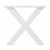 Stalen X-tafelpoten - wit (RAL 9016) - per SET (2 stuks) - koker: 4x10 cm - breedte: 78 cm - hoogte: 72 cm - witte X-poot - gecoat metaal
