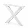 Stalen X-tafelpoten - wit (RAL 9016) - per SET (2 stuks) - koker: 4x10 cm - breedte: 78 cm - hoogte: 72 cm - witte X-poot - gecoat metaal