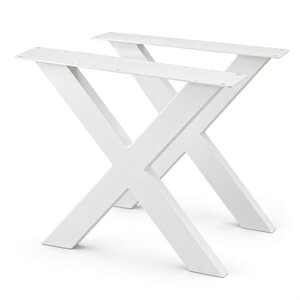 Stalen X-tafelpoten - wit - SET (2 stuks) - 4x10 cm - 72 cm hoog Stalen X-tafelpoten - wit - SET (2 stuks) - 4x10 cm - 72 cm hoog