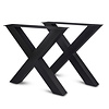 Stalen X-tafelpoten - zwart (RAL 9005) - per SET (2 stuks) - koker: 10x10 cm - breedte: 78 cm - hoogte: 72 cm - zwarte X-poot - gecoat metaal Stalen X-tafelpoten - zwart (RAL 9005) - per SET (2 stuks) - koker: 10x10 cm - breedte: 78 cm - hoogte: 72 cm - zwarte X-poot - gecoat metaal