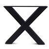 Stalen X-tafelpoten - zwart (RAL 9005) - per SET (2 stuks) - koker: 10x10 cm - breedte: 78 cm - hoogte: 72 cm - zwarte X-poot - gecoat metaal Stalen X-tafelpoten - zwart (RAL 9005) - per SET (2 stuks) - koker: 10x10 cm - breedte: 78 cm - hoogte: 72 cm - zwarte X-poot - gecoat metaal