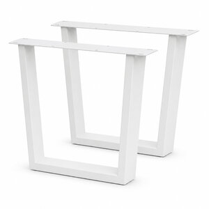 Stalen V-poten - wit - SET (2 stuks) - 4x10 cm - 76 cm breed - 72 cm hoog